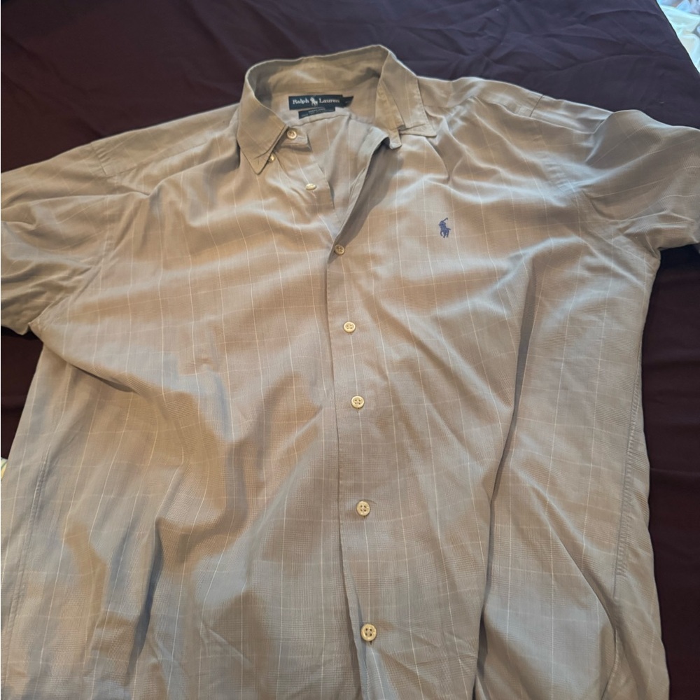 Ralph Lauren Blue Casual Button Down Shirt Lightweight